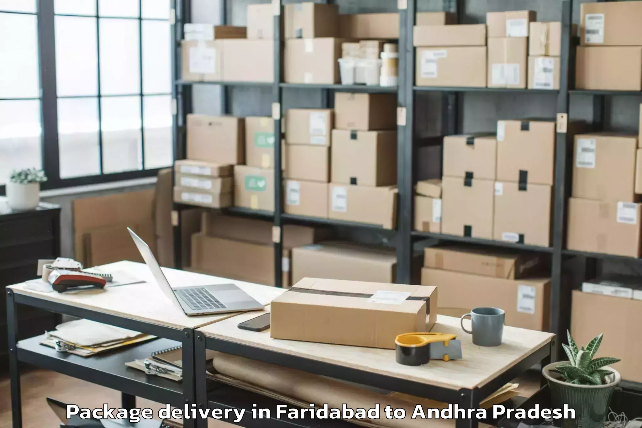 Professional Faridabad to Veerullapadu Package Delivery